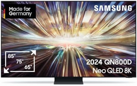 Samsung Neo QLED 8K QN800D Fernseher 85 Zoll, Neo Quantum HDR 8K+, Neural Quantum AI Gen2 Prozessor, AI Upscaling, Smart TV, KI TV, GQ85QN800DTXZG, Deutsches Modell [Energieklasse G]